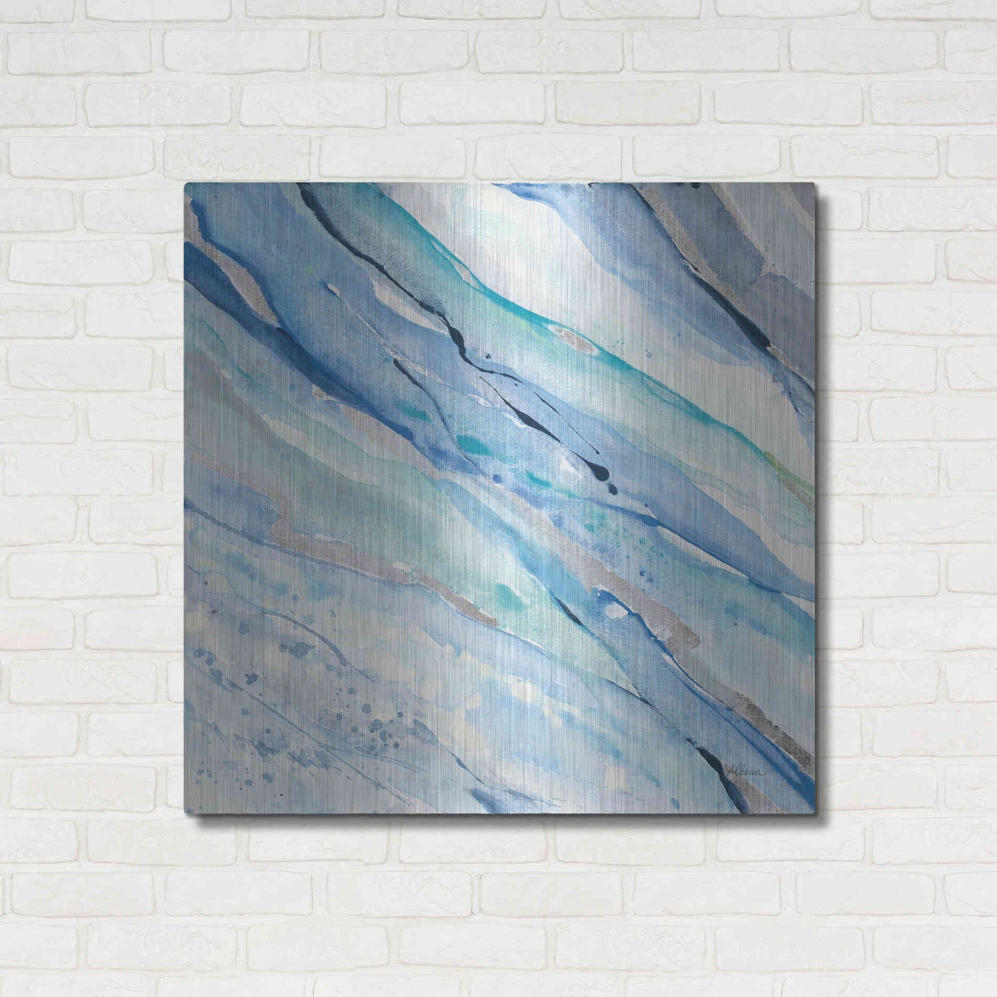 Luxe Metal Art 'Silver Spring I' by Albena Hristova, Metal Wall Art,36x36