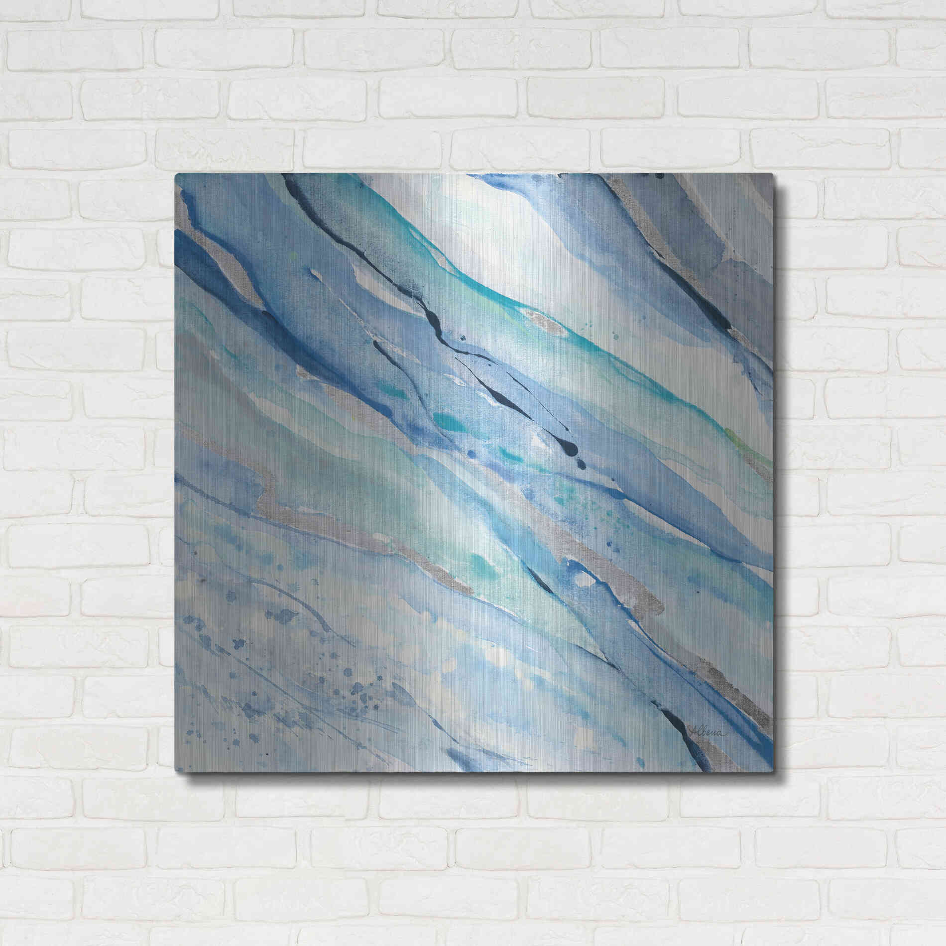 Luxe Metal Art 'Silver Spring I' by Albena Hristova, Metal Wall Art,36x36