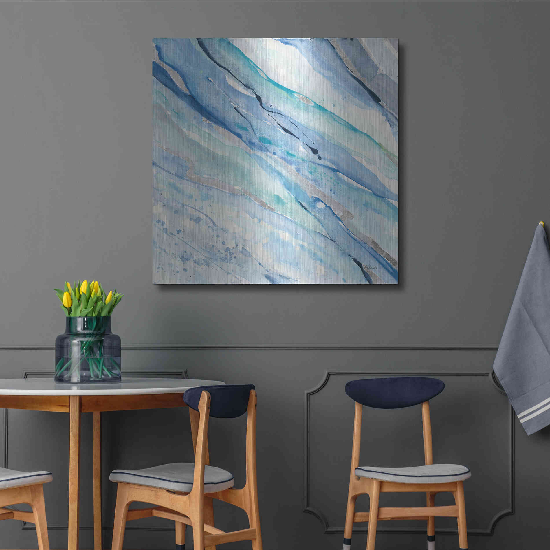 Luxe Metal Art 'Silver Spring I' by Albena Hristova, Metal Wall Art,36x36