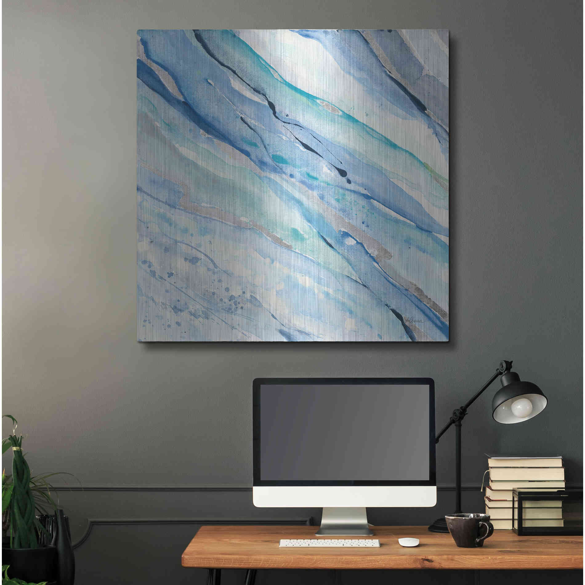 Luxe Metal Art 'Silver Spring I' by Albena Hristova, Metal Wall Art,36x36