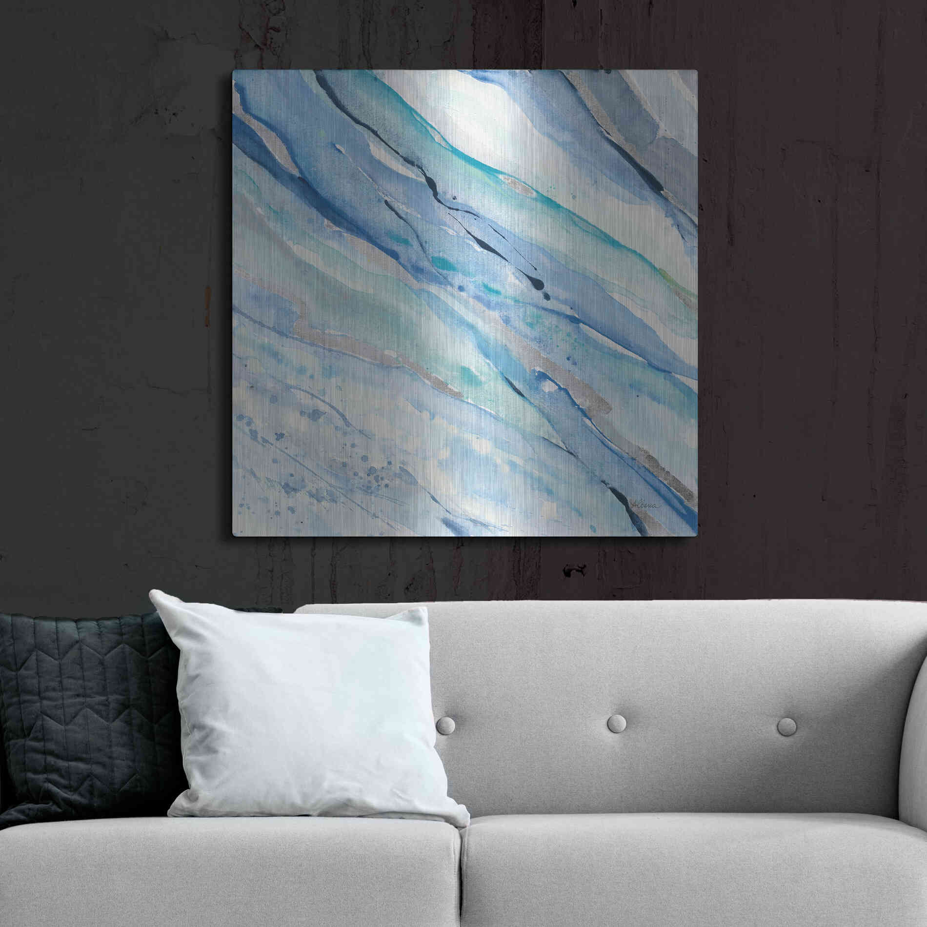 Luxe Metal Art 'Silver Spring I' by Albena Hristova, Metal Wall Art,36x36