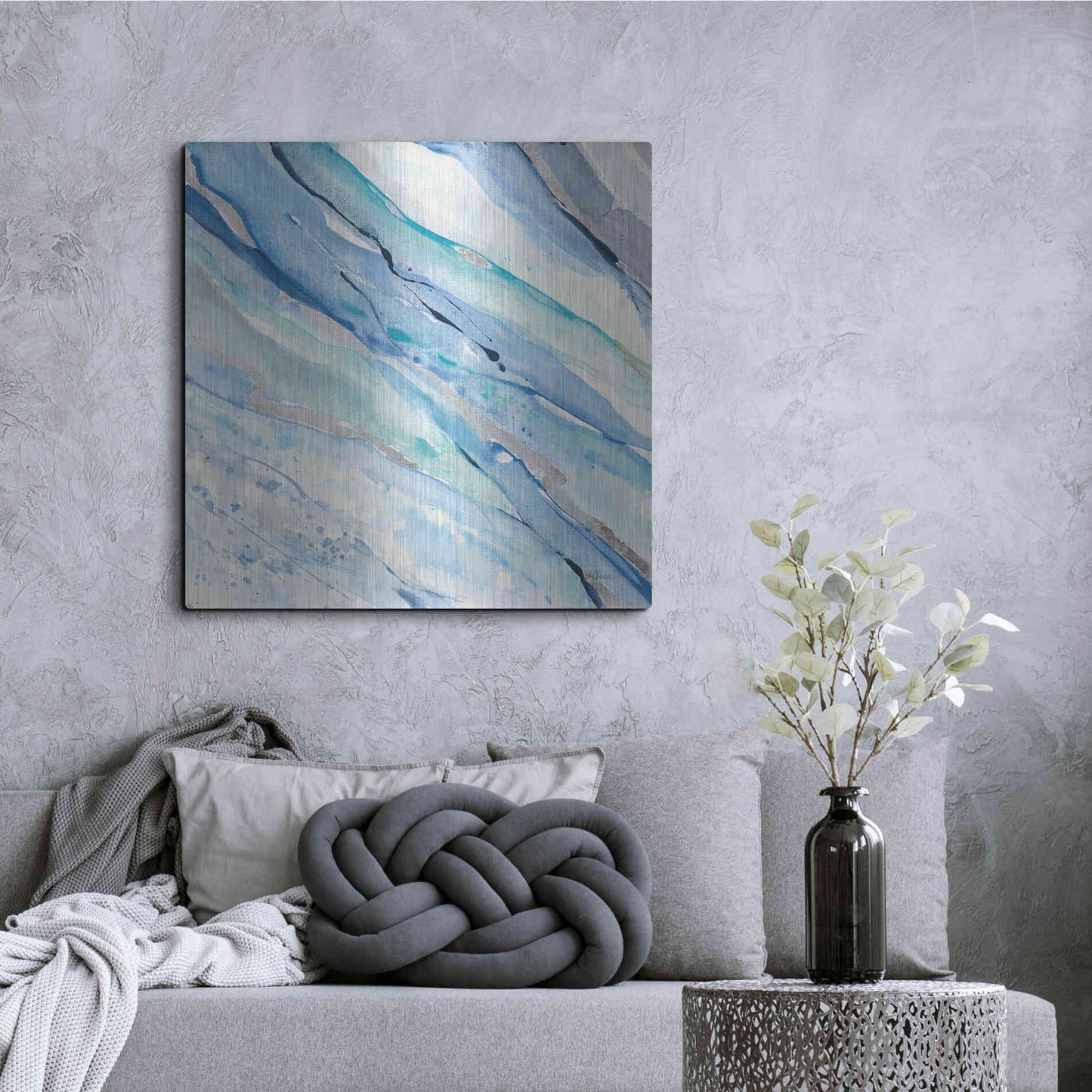 Luxe Metal Art 'Silver Spring I' by Albena Hristova, Metal Wall Art,36x36