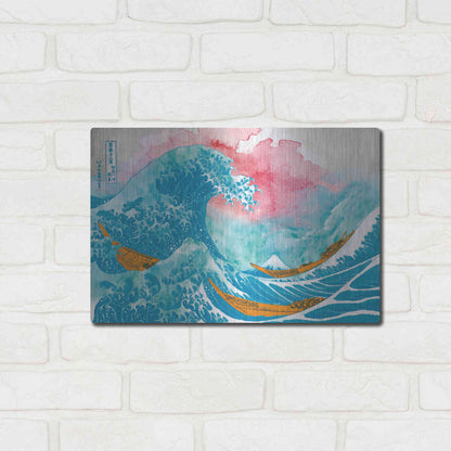 Luxe Metal Art 'The Great Teal Wave' by Porter Hastings,16x12