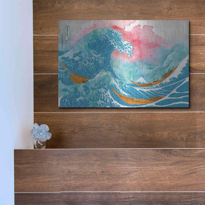 Luxe Metal Art 'The Great Teal Wave' by Porter Hastings,16x12