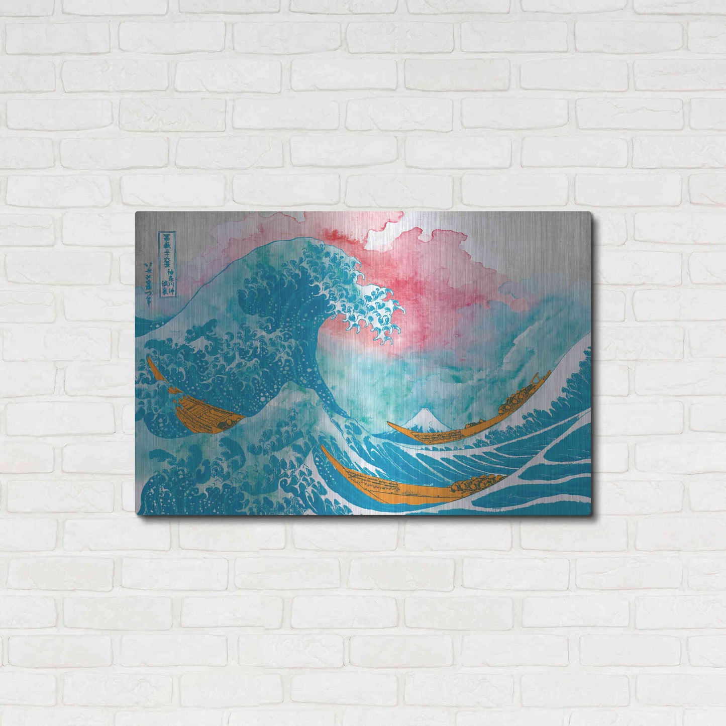 Luxe Metal Art 'The Great Teal Wave' by Porter Hastings,36x24