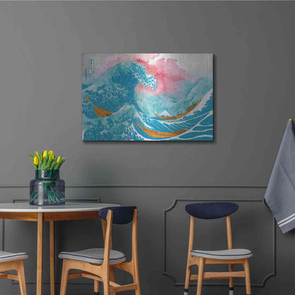 Luxe Metal Art 'The Great Teal Wave' by Porter Hastings,36x24