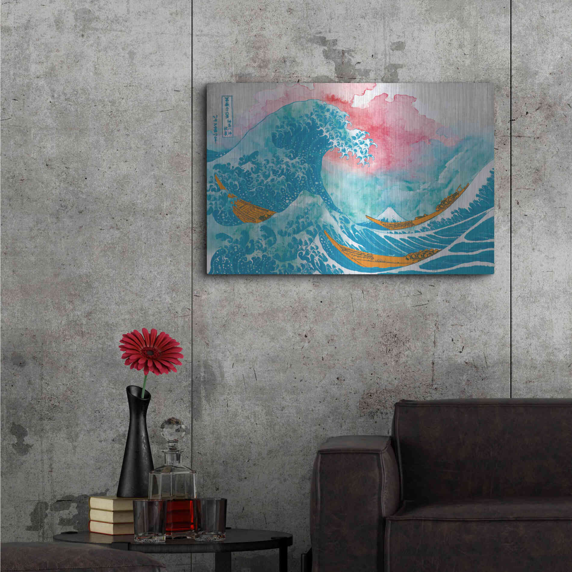 Luxe Metal Art 'The Great Teal Wave' by Porter Hastings,36x24
