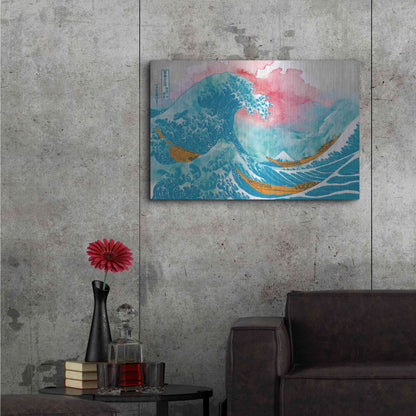 Luxe Metal Art 'The Great Teal Wave' by Porter Hastings,36x24