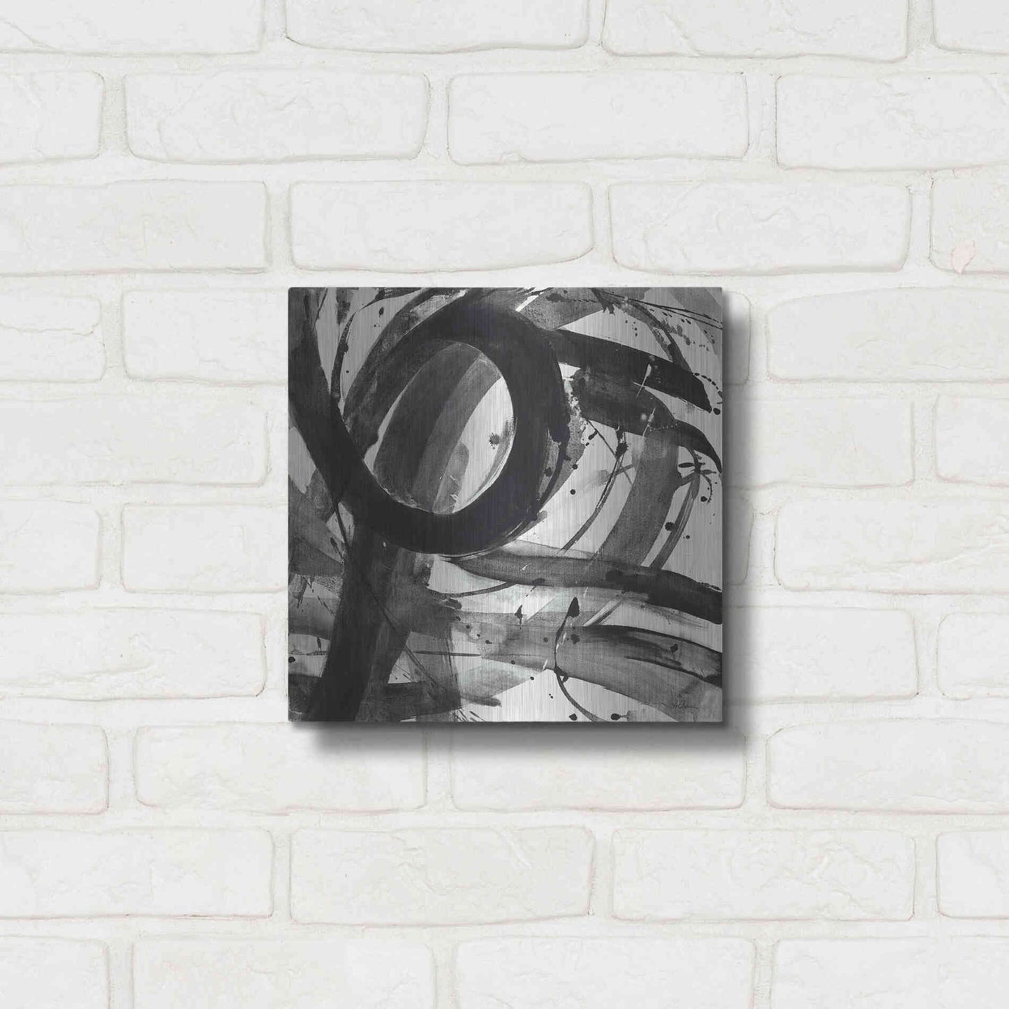 Luxe Metal Art 'Roller Coaster II on White' by Albena Hristova, Metal Wall Art,12x12