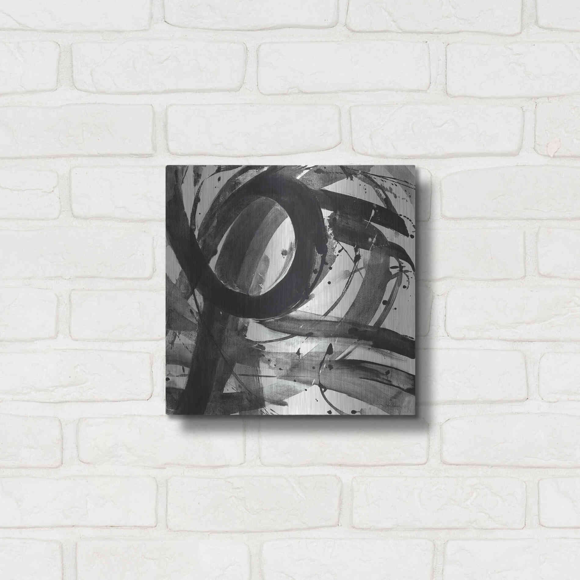 Luxe Metal Art 'Roller Coaster II on White' by Albena Hristova, Metal Wall Art,12x12