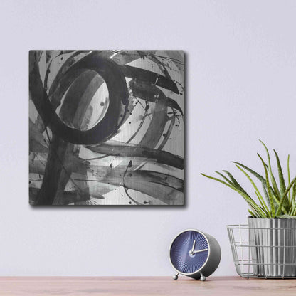 Luxe Metal Art 'Roller Coaster II on White' by Albena Hristova, Metal Wall Art,12x12