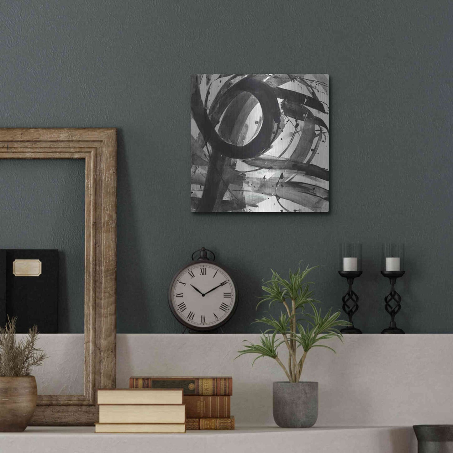 Luxe Metal Art 'Roller Coaster II on White' by Albena Hristova, Metal Wall Art,12x12