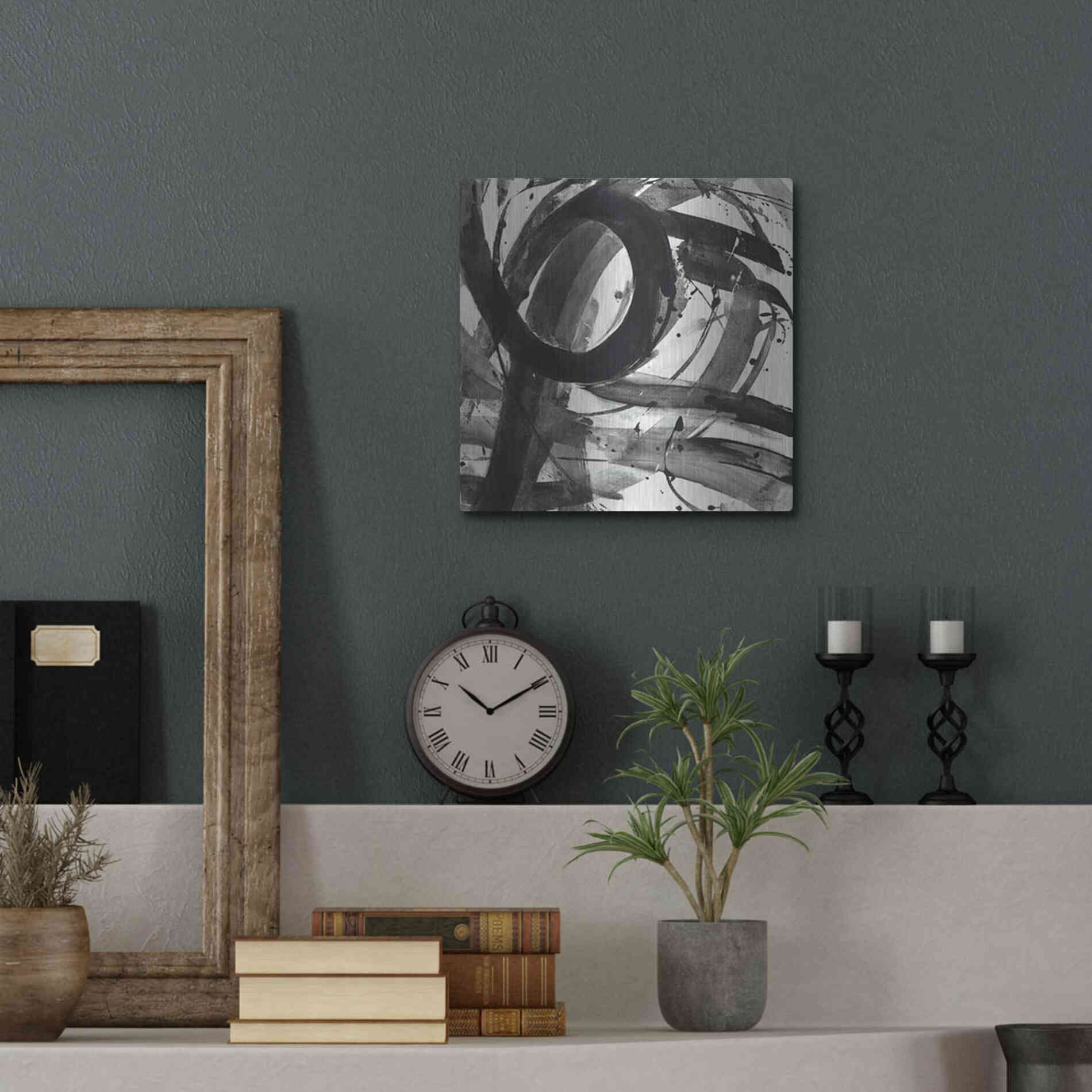 Luxe Metal Art 'Roller Coaster II on White' by Albena Hristova, Metal Wall Art,12x12