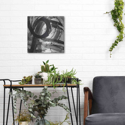 Luxe Metal Art 'Roller Coaster II on White' by Albena Hristova, Metal Wall Art,12x12