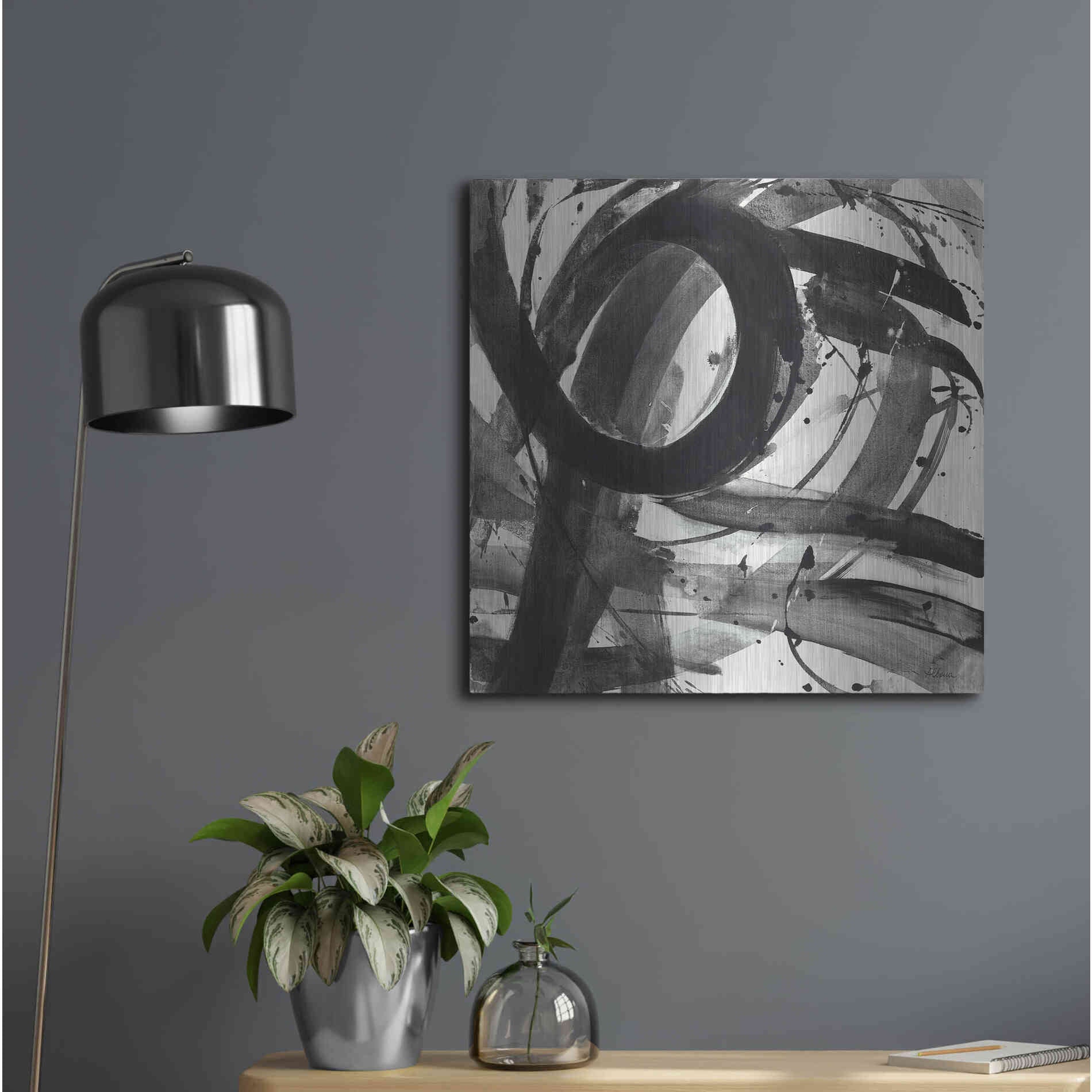 Luxe Metal Art 'Roller Coaster II on White' by Albena Hristova, Metal Wall Art,24x24