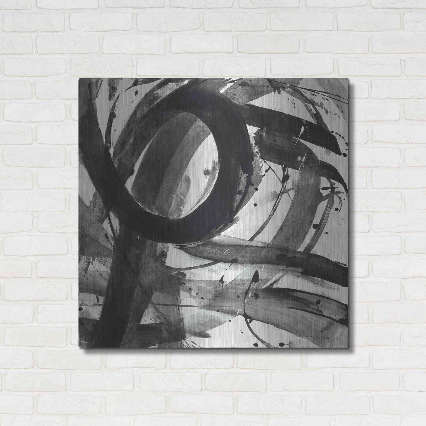 Luxe Metal Art 'Roller Coaster II on White' by Albena Hristova, Metal Wall Art,36x36