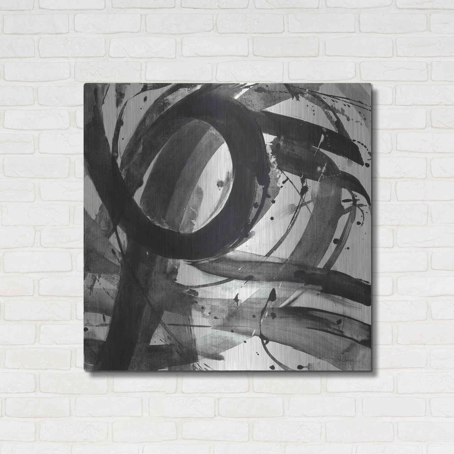 Luxe Metal Art 'Roller Coaster II on White' by Albena Hristova, Metal Wall Art,36x36