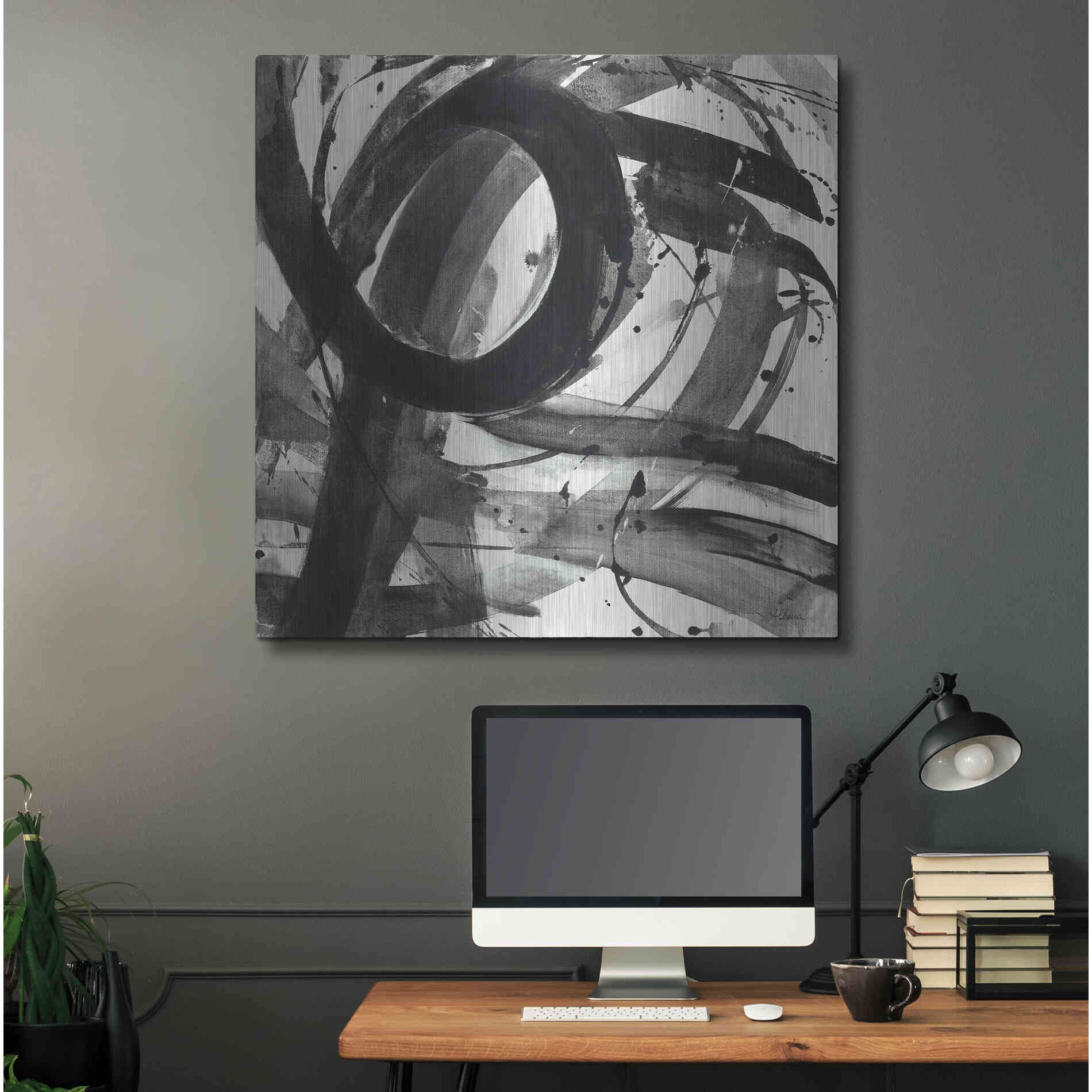 Luxe Metal Art 'Roller Coaster II on White' by Albena Hristova, Metal Wall Art,36x36