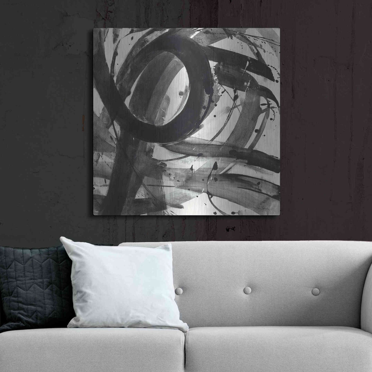 Luxe Metal Art 'Roller Coaster II on White' by Albena Hristova, Metal Wall Art,36x36