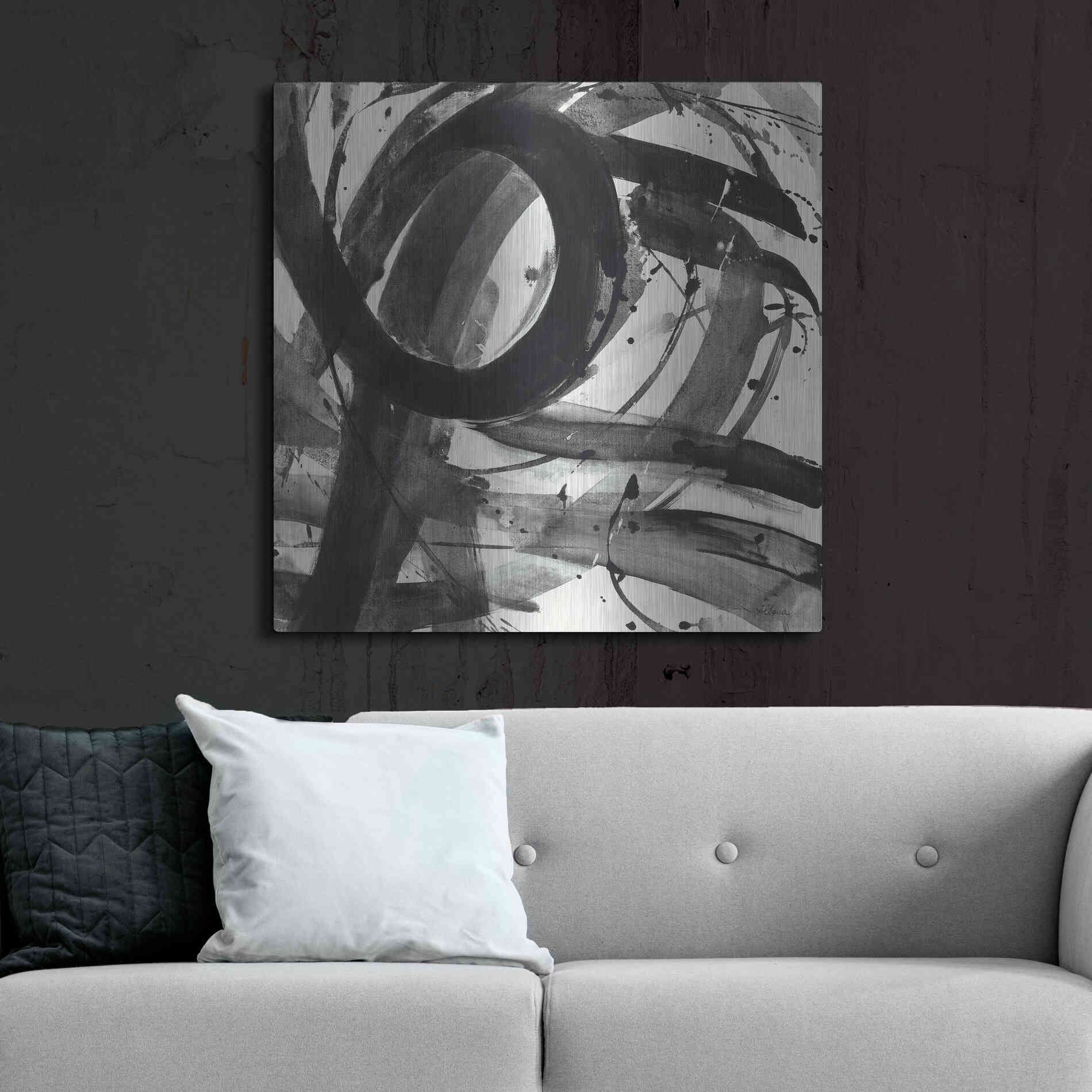 Luxe Metal Art 'Roller Coaster II on White' by Albena Hristova, Metal Wall Art,36x36