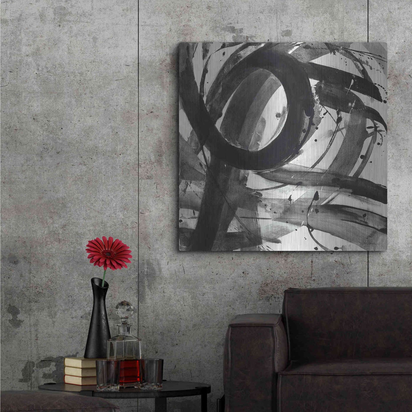 Luxe Metal Art 'Roller Coaster II on White' by Albena Hristova, Metal Wall Art,36x36