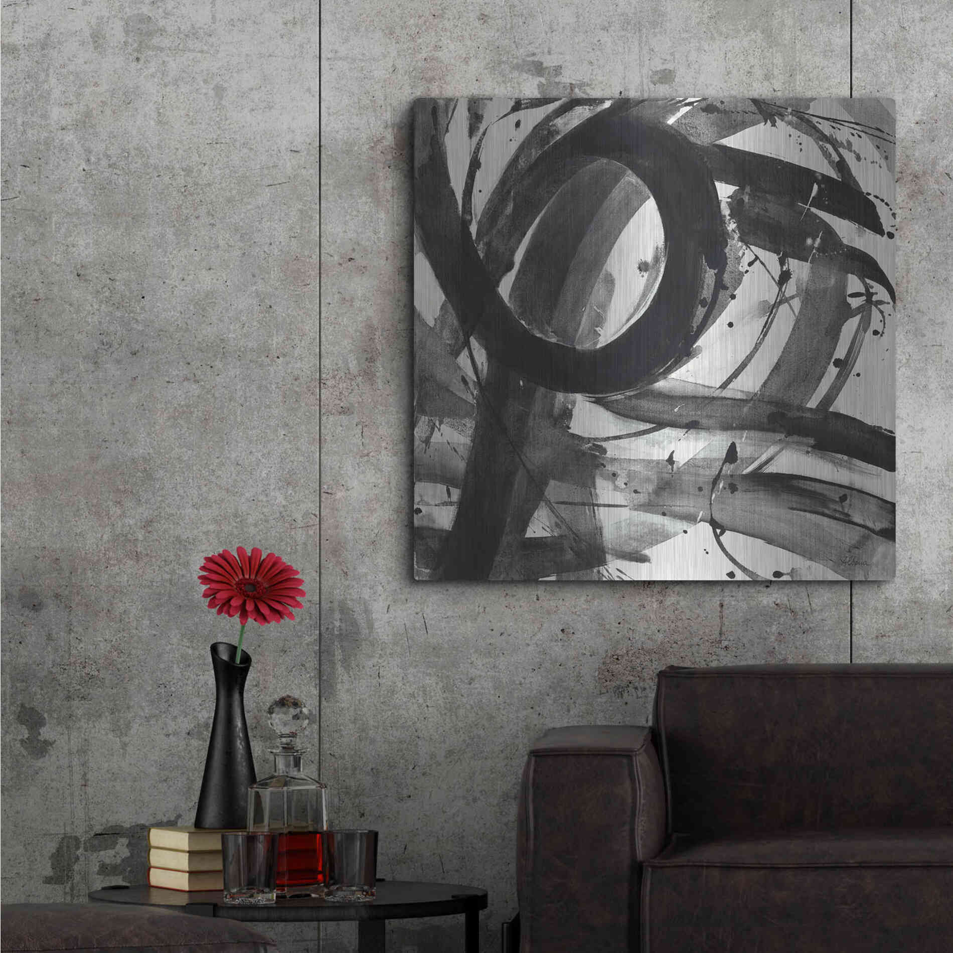 Luxe Metal Art 'Roller Coaster II on White' by Albena Hristova, Metal Wall Art,36x36