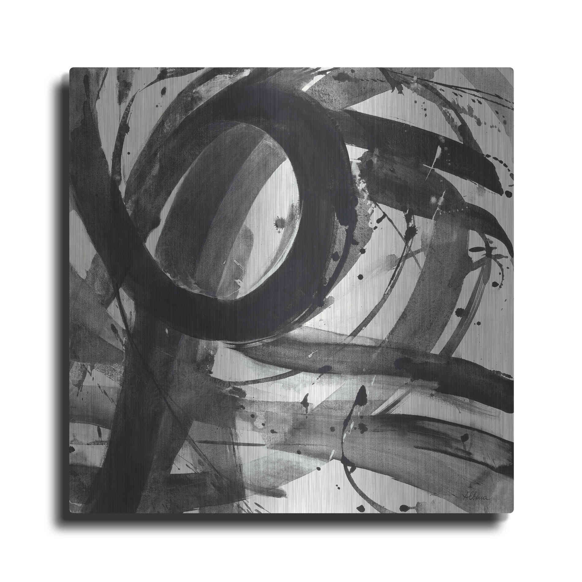 Luxe Metal Art 'Roller Coaster II on White' by Albena Hristova, Metal Wall Art