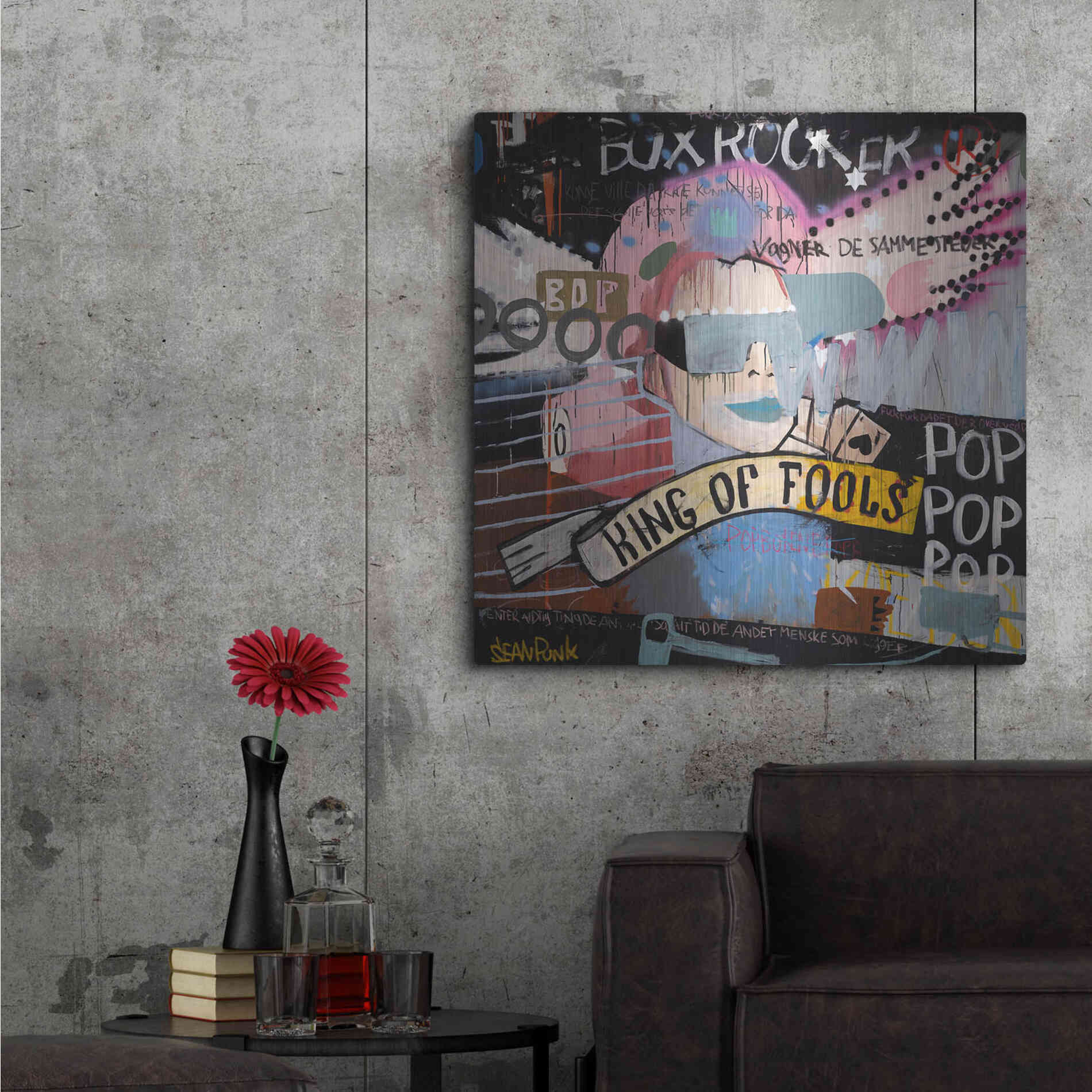 Luxe Metal Art 'King of Fools' by Punk,36x36