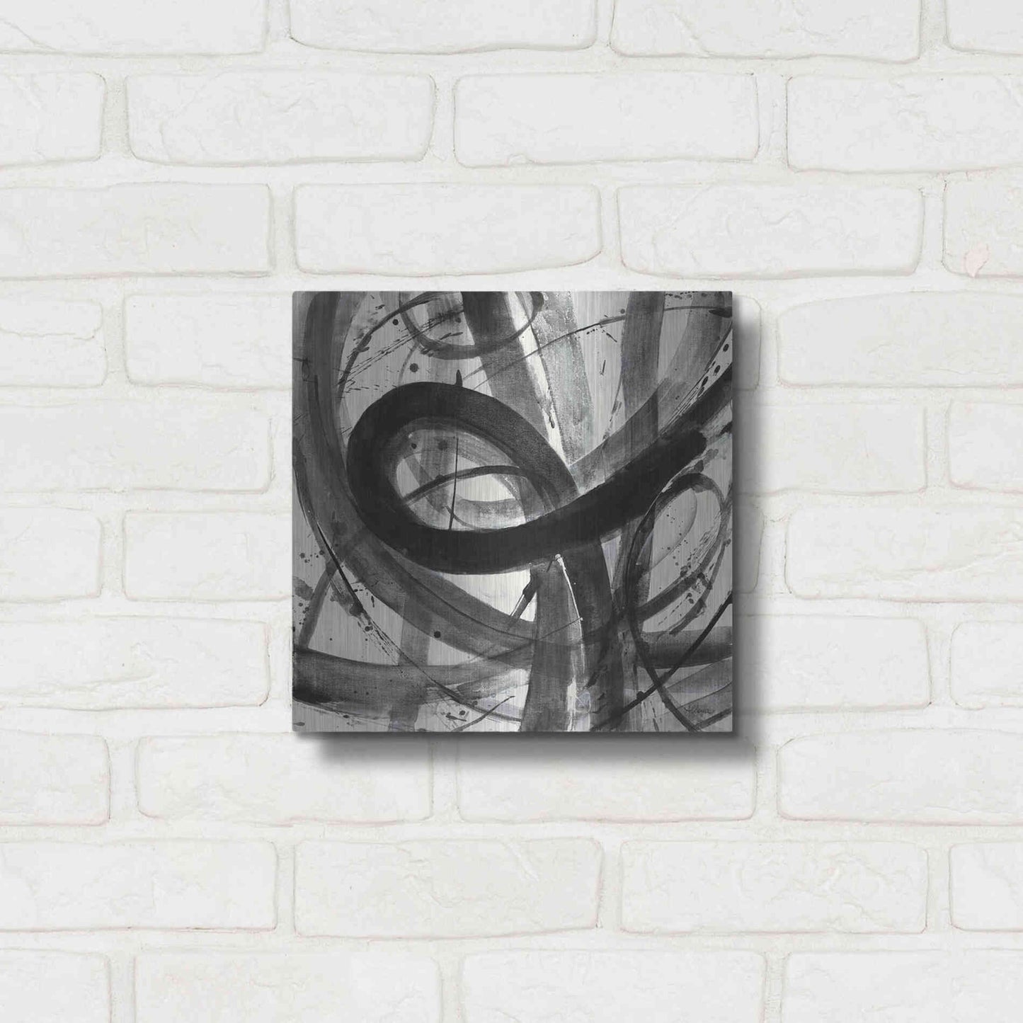 Luxe Metal Art 'Roller Coaster I on White' by Albena Hristova, Metal Wall Art,12x12