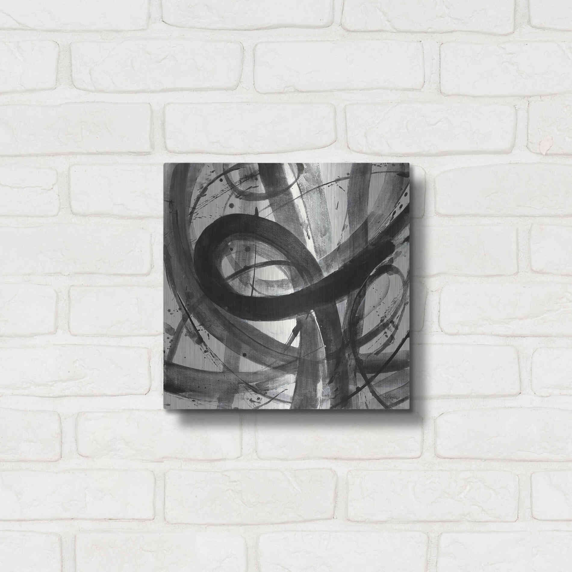 Luxe Metal Art 'Roller Coaster I on White' by Albena Hristova, Metal Wall Art,12x12