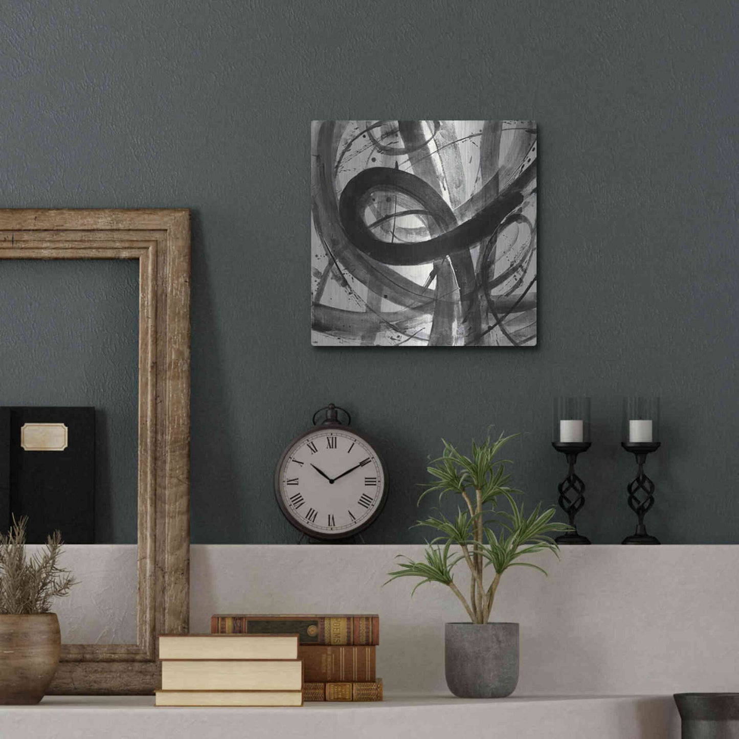 Luxe Metal Art 'Roller Coaster I on White' by Albena Hristova, Metal Wall Art,12x12