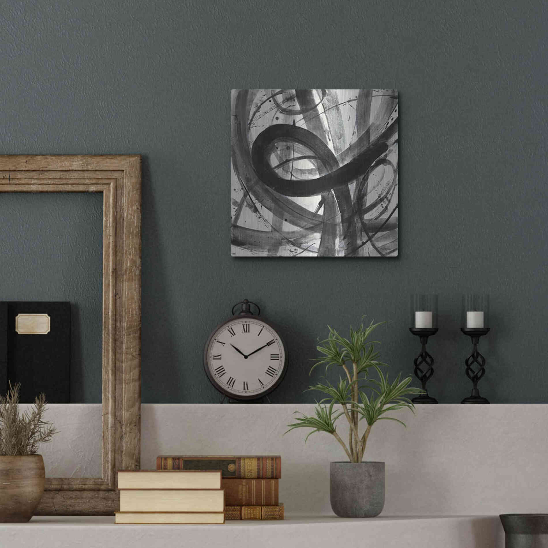 Luxe Metal Art 'Roller Coaster I on White' by Albena Hristova, Metal Wall Art,12x12