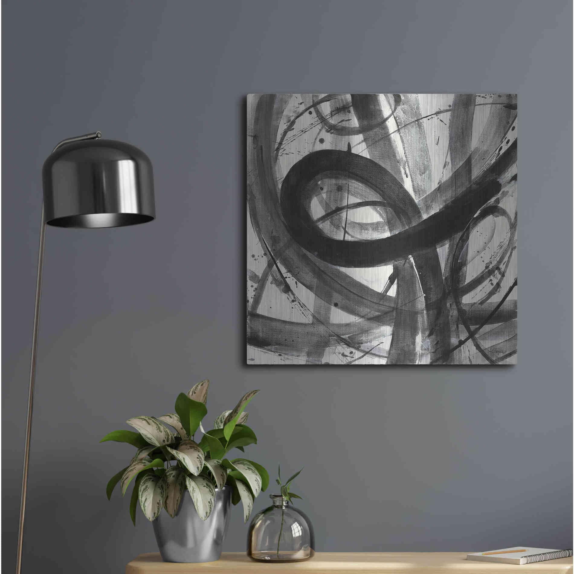 Luxe Metal Art 'Roller Coaster I on White' by Albena Hristova, Metal Wall Art,24x24