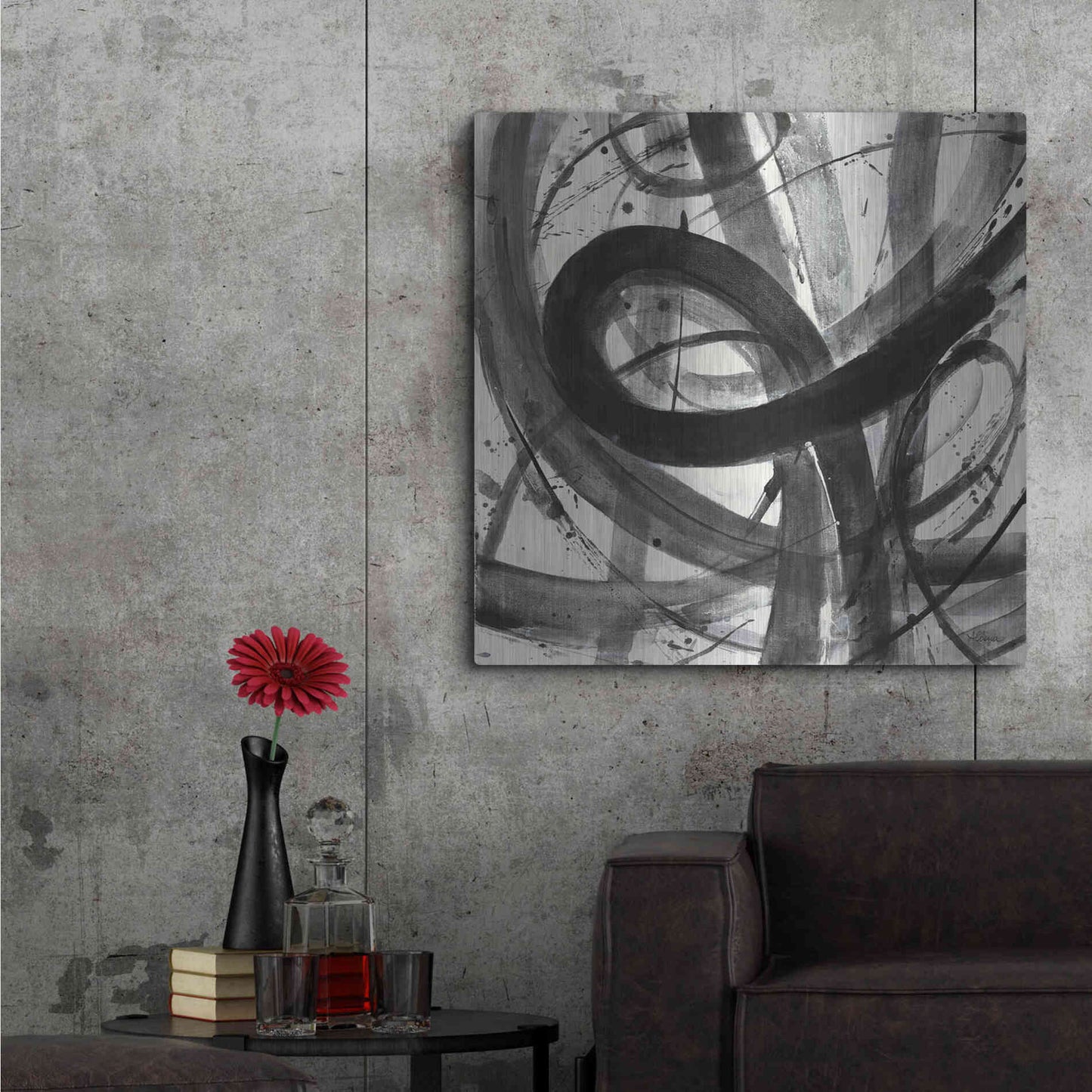 Luxe Metal Art 'Roller Coaster I on White' by Albena Hristova, Metal Wall Art,36x36
