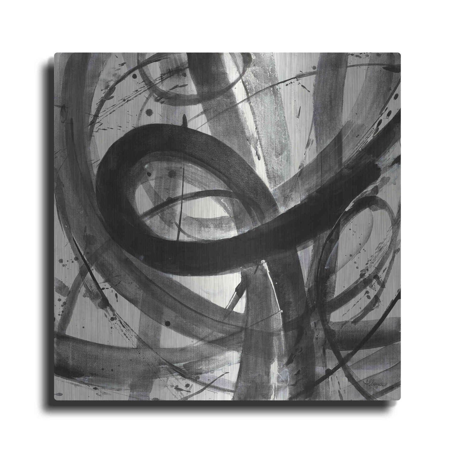 Luxe Metal Art 'Roller Coaster I on White' by Albena Hristova, Metal Wall Art