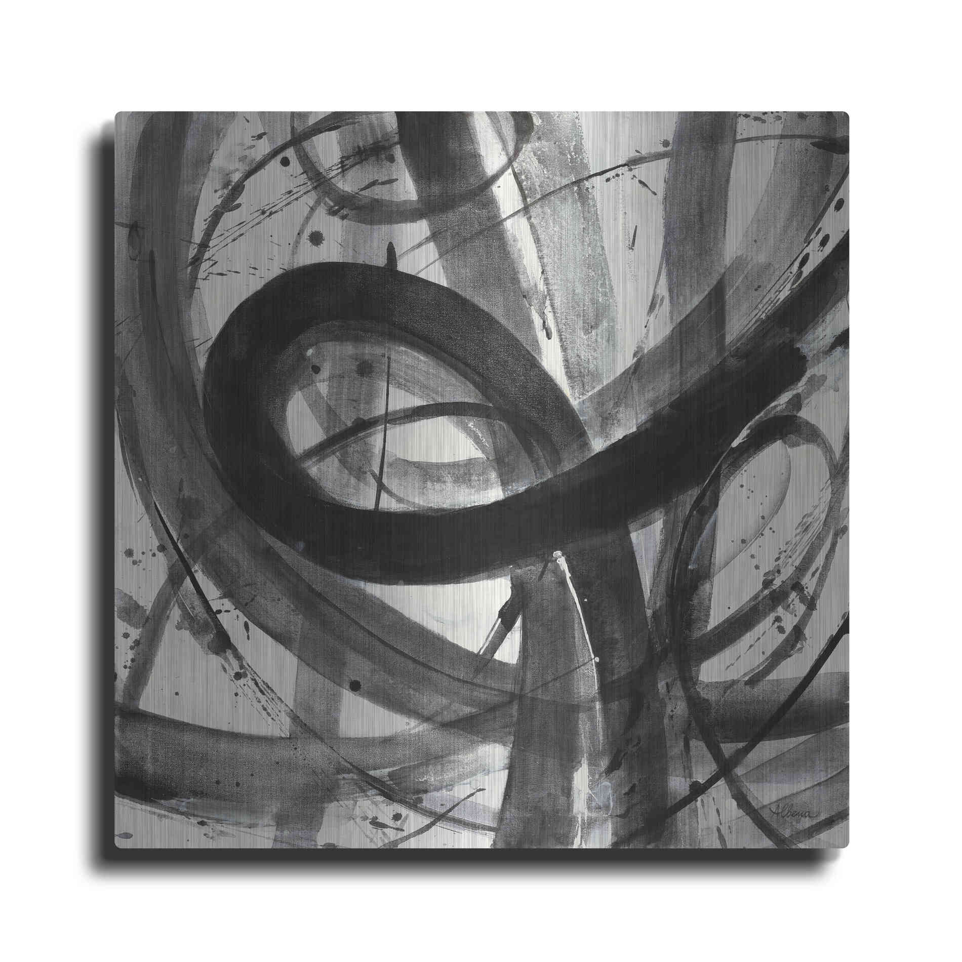 Luxe Metal Art 'Roller Coaster I on White' by Albena Hristova, Metal Wall Art