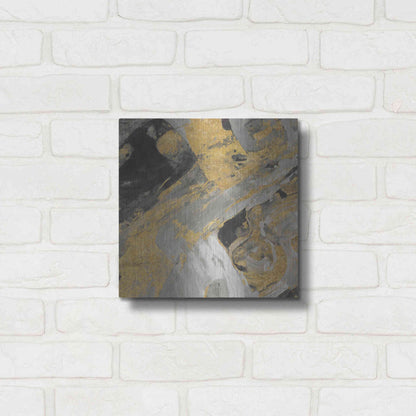 Luxe Metal Art 'Moab Gold and Black' by Albena Hristova, Metal Wall Art,12x12