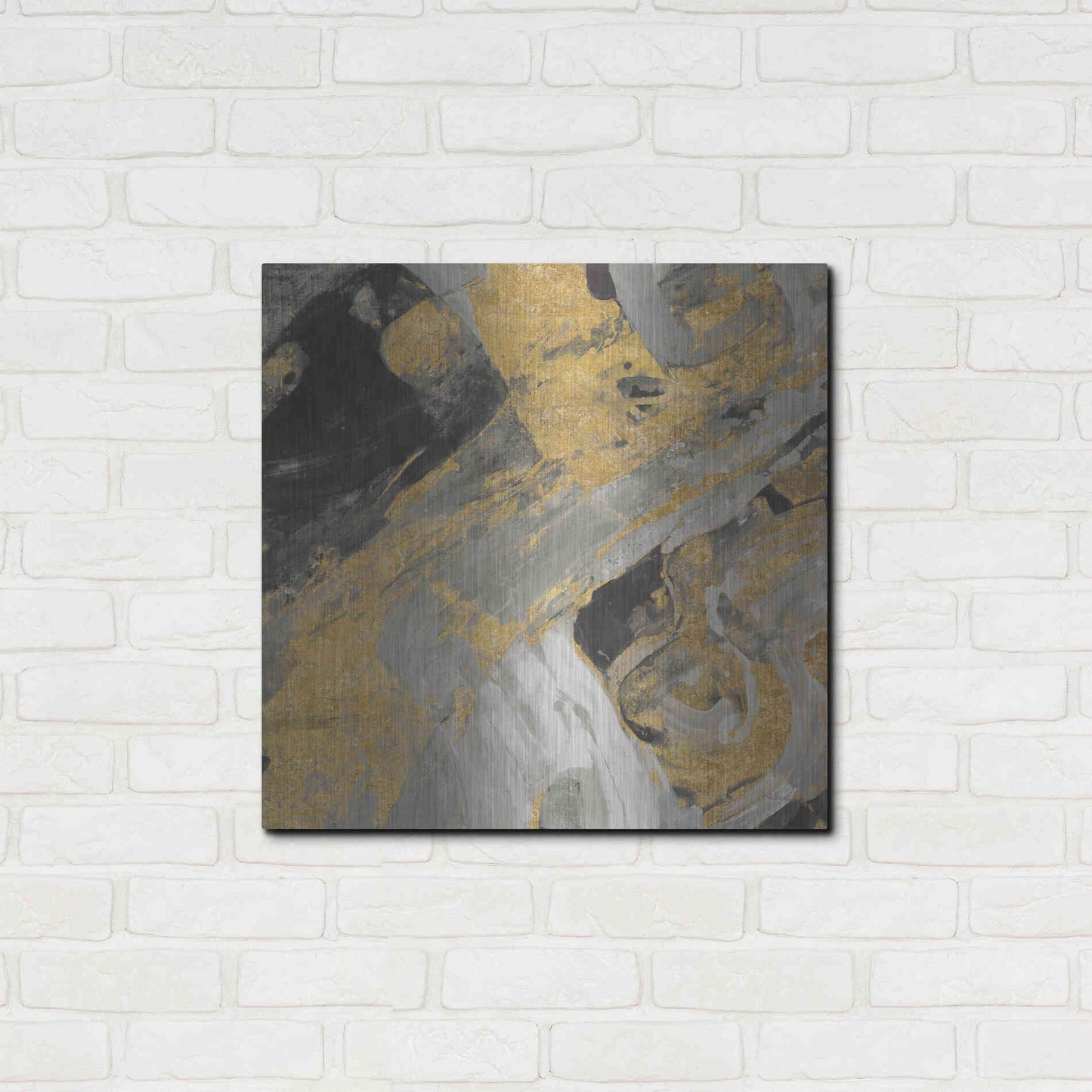 Luxe Metal Art 'Moab Gold and Black' by Albena Hristova, Metal Wall Art,24x24
