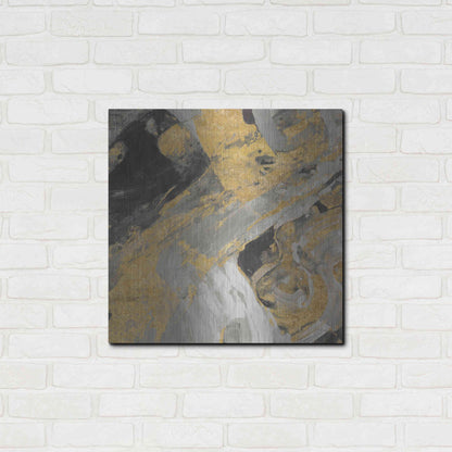 Luxe Metal Art 'Moab Gold and Black' by Albena Hristova, Metal Wall Art,24x24