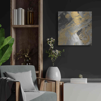 Luxe Metal Art 'Moab Gold and Black' by Albena Hristova, Metal Wall Art,24x24