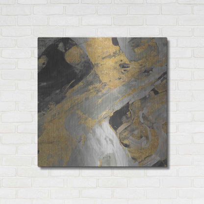 Luxe Metal Art 'Moab Gold and Black' by Albena Hristova, Metal Wall Art,36x36