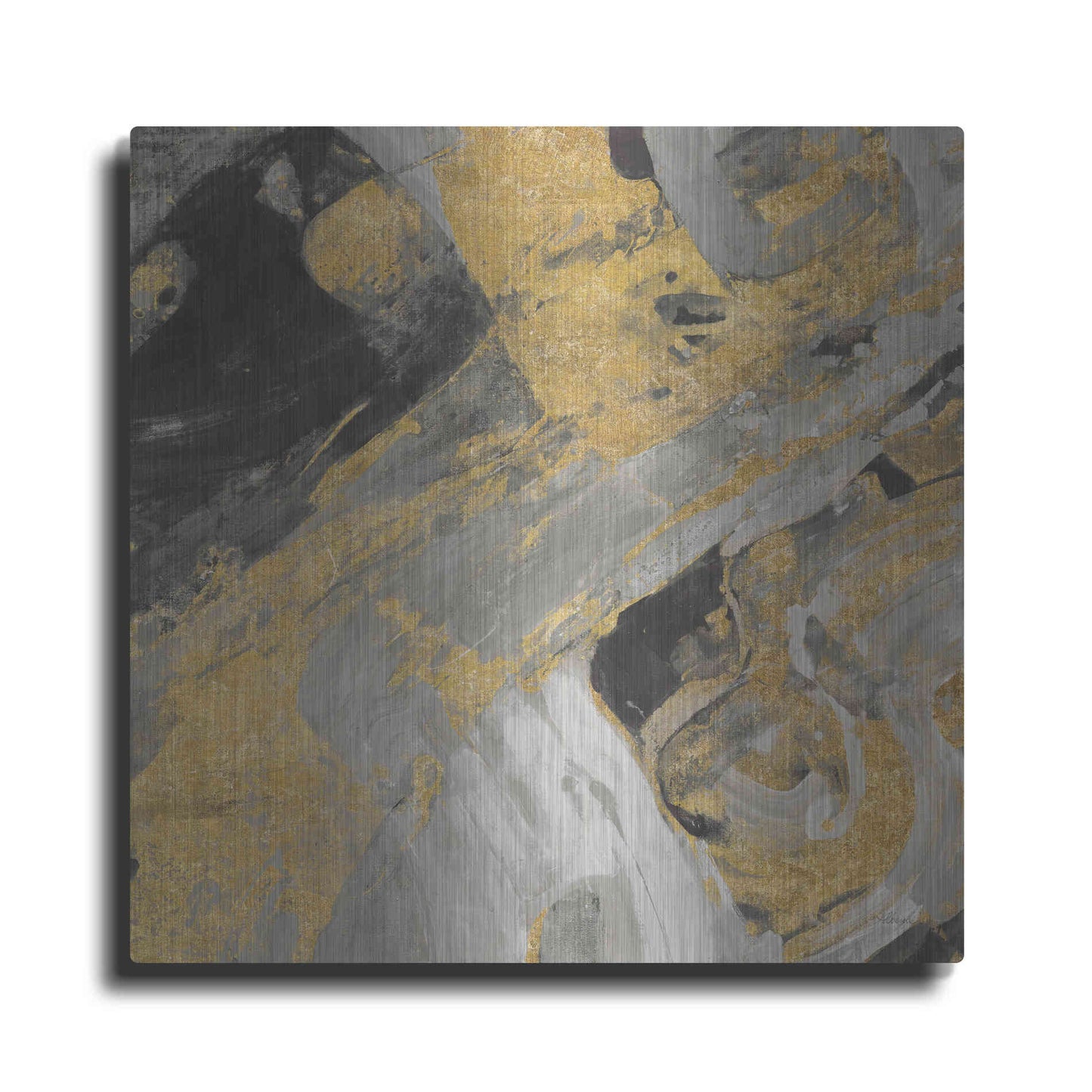 Luxe Metal Art 'Moab Gold and Black' by Albena Hristova, Metal Wall Art