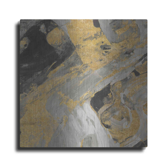 Luxe Metal Art 'Moab Gold and Black' by Albena Hristova, Metal Wall Art