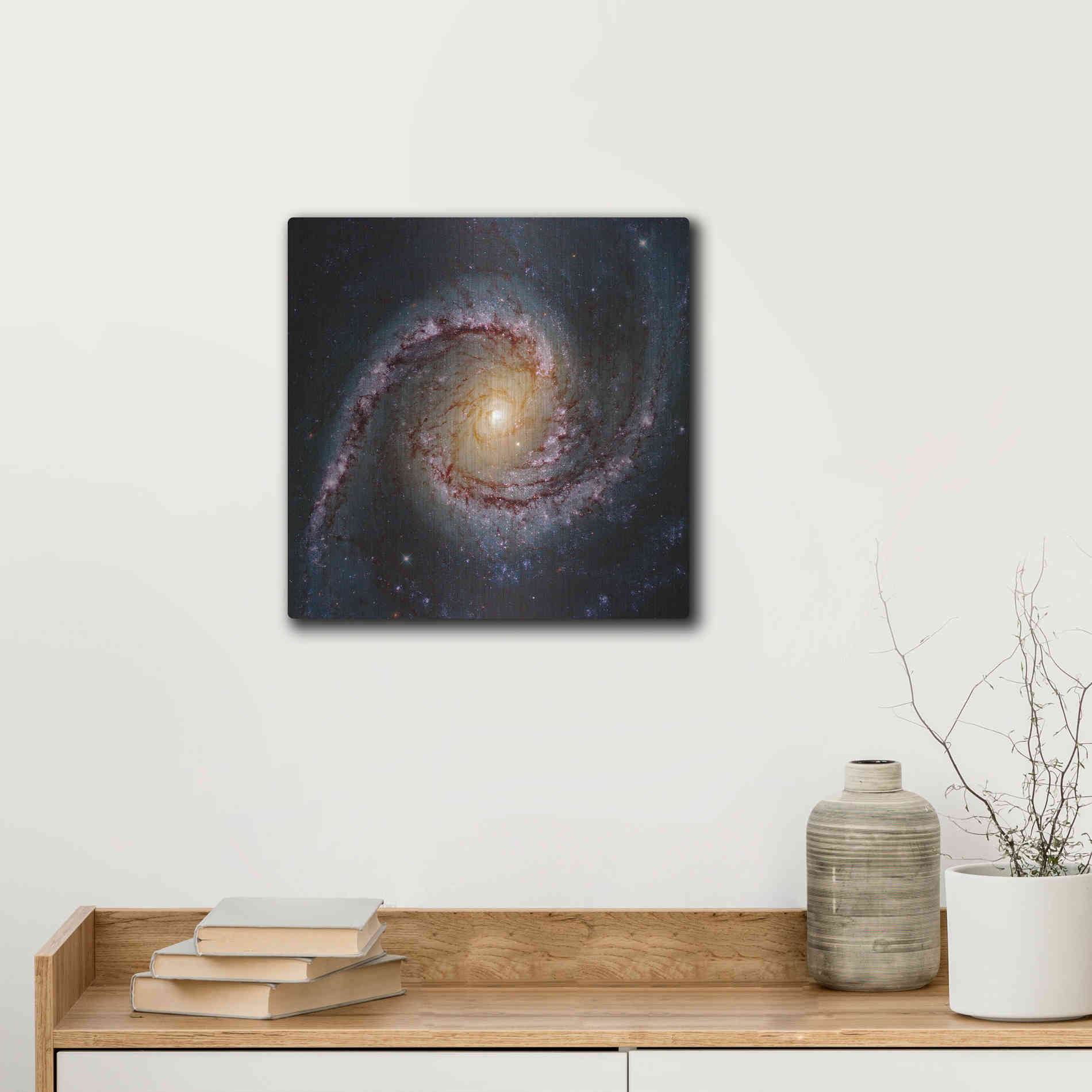 Luxe Metal Art 'Grand Swirls' Hubble Space Telescope, Metal Wall Art,12x12