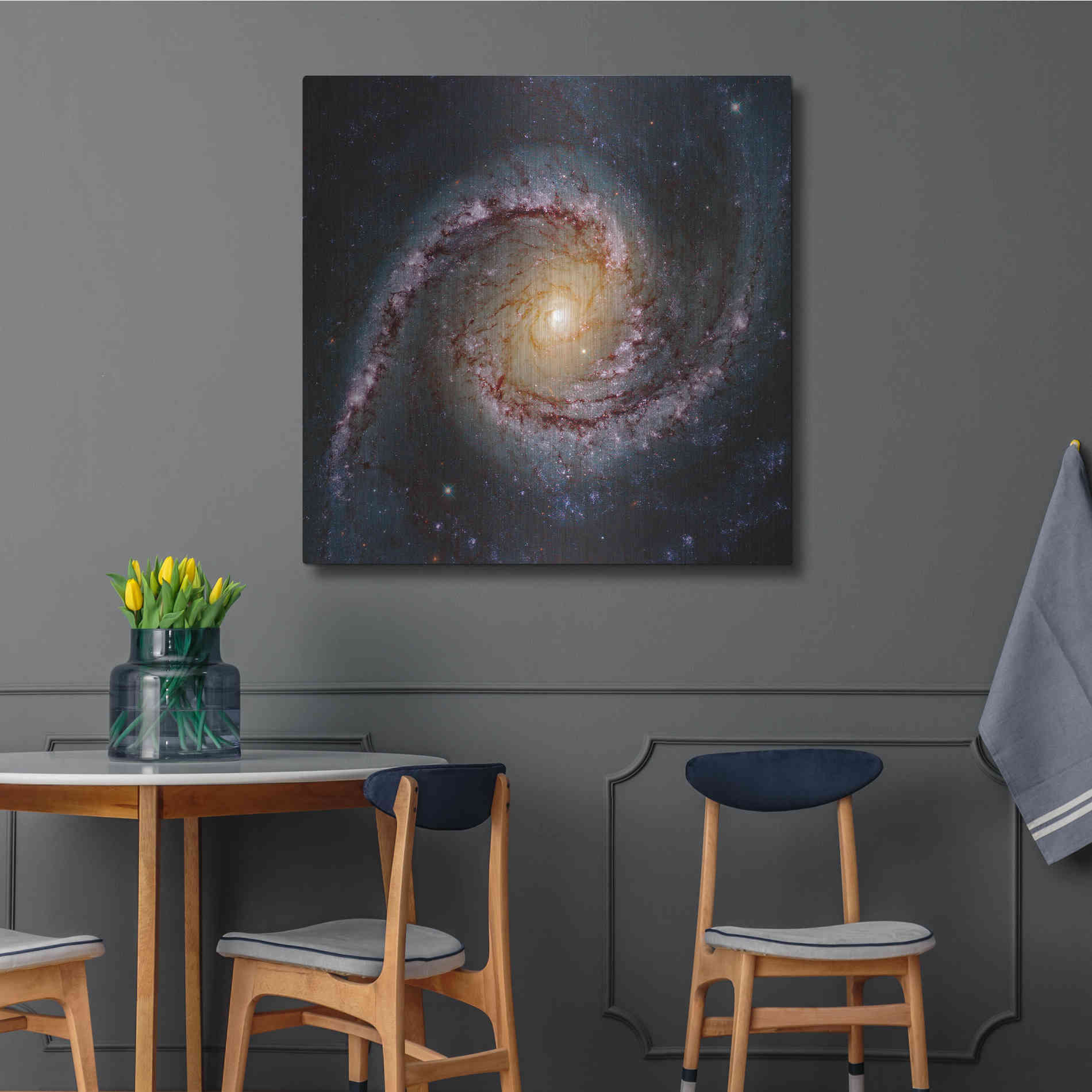 Luxe Metal Art 'Grand Swirls' Hubble Space Telescope, Metal Wall Art,12x12