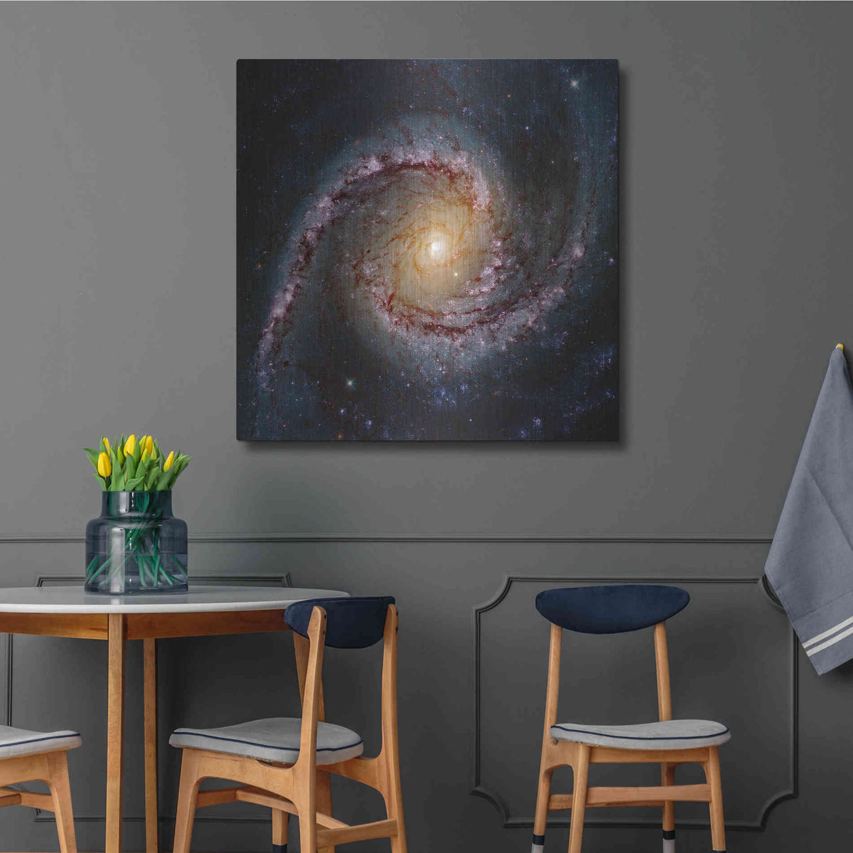Luxe Metal Art 'Grand Swirls' Hubble Space Telescope, Metal Wall Art,12x12