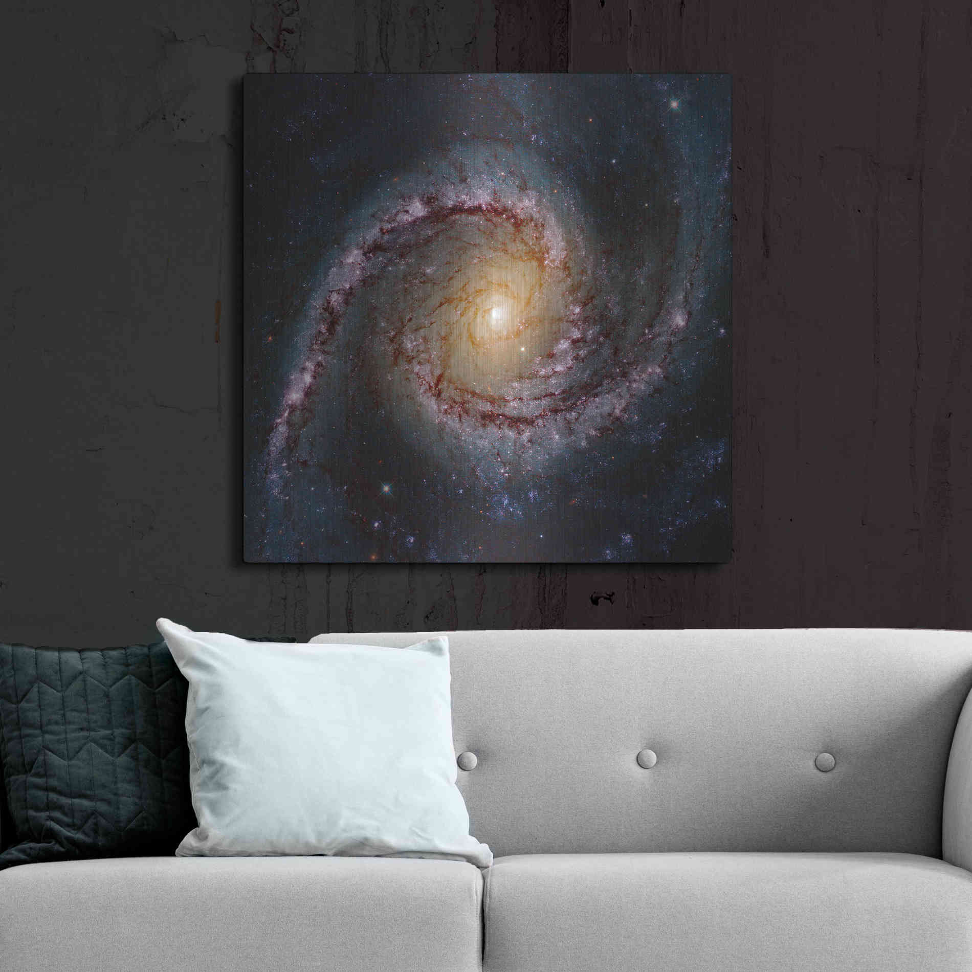 Luxe Metal Art 'Grand Swirls' Hubble Space Telescope, Metal Wall Art,12x12
