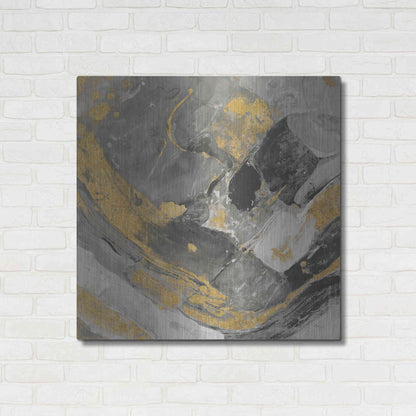 Luxe Metal Art 'Arroyo Gold and Black' by Albena Hristova, Metal Wall Art,36x36