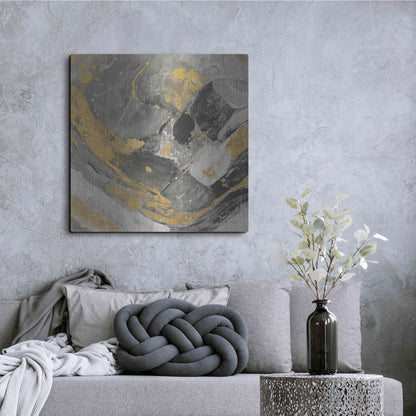 Luxe Metal Art 'Arroyo Gold and Black' by Albena Hristova, Metal Wall Art,36x36