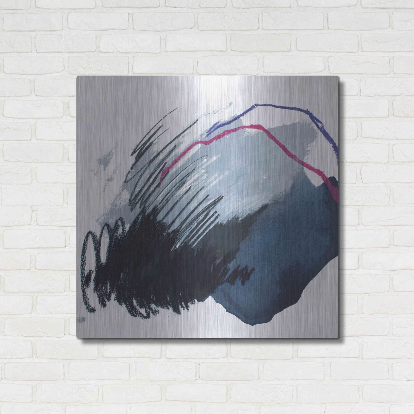 Luxe Metal Art 'Dynamic and Linear No. 1' by Ying Guo,36x36